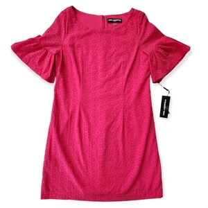 Karl Lagerfeld Hot Pink Eyelet Mini Dress